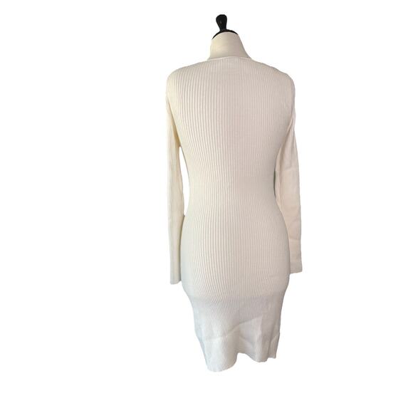 Abercrombie Ribbed Sweater Dress Mini Beige Size Medium NWT - Picture 5 of 6